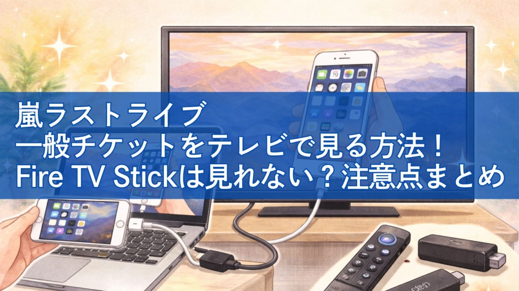 嵐ラストライブ一般チケットをテレビで見る方法！Fire TV Stickは見れない？注意点まとめ